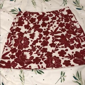 Red Flower Print Mini Skirt from Topshop